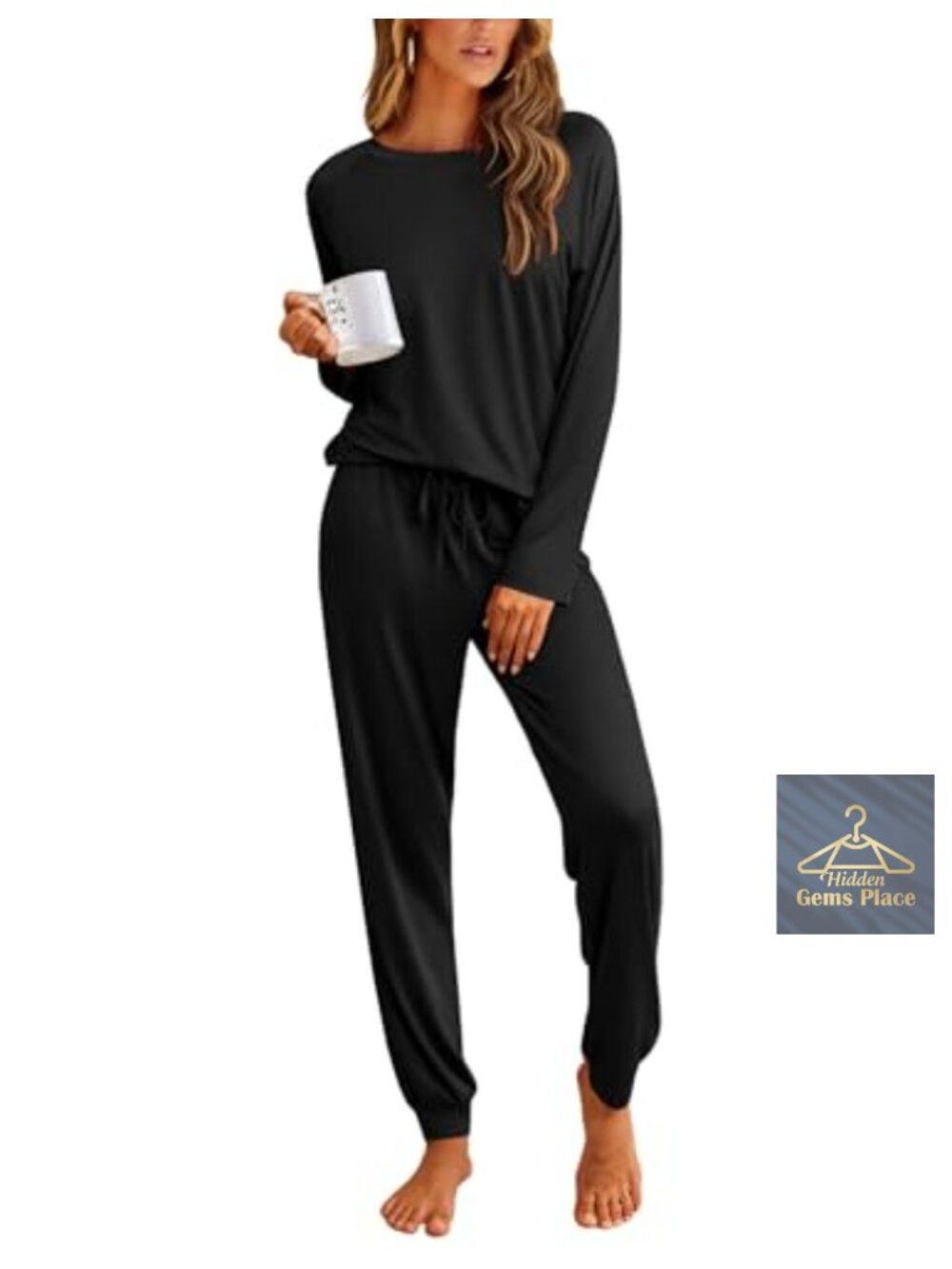 Women's 2 Piece Long Sleeve Pajama Set Jogger Lounge Sleepwear